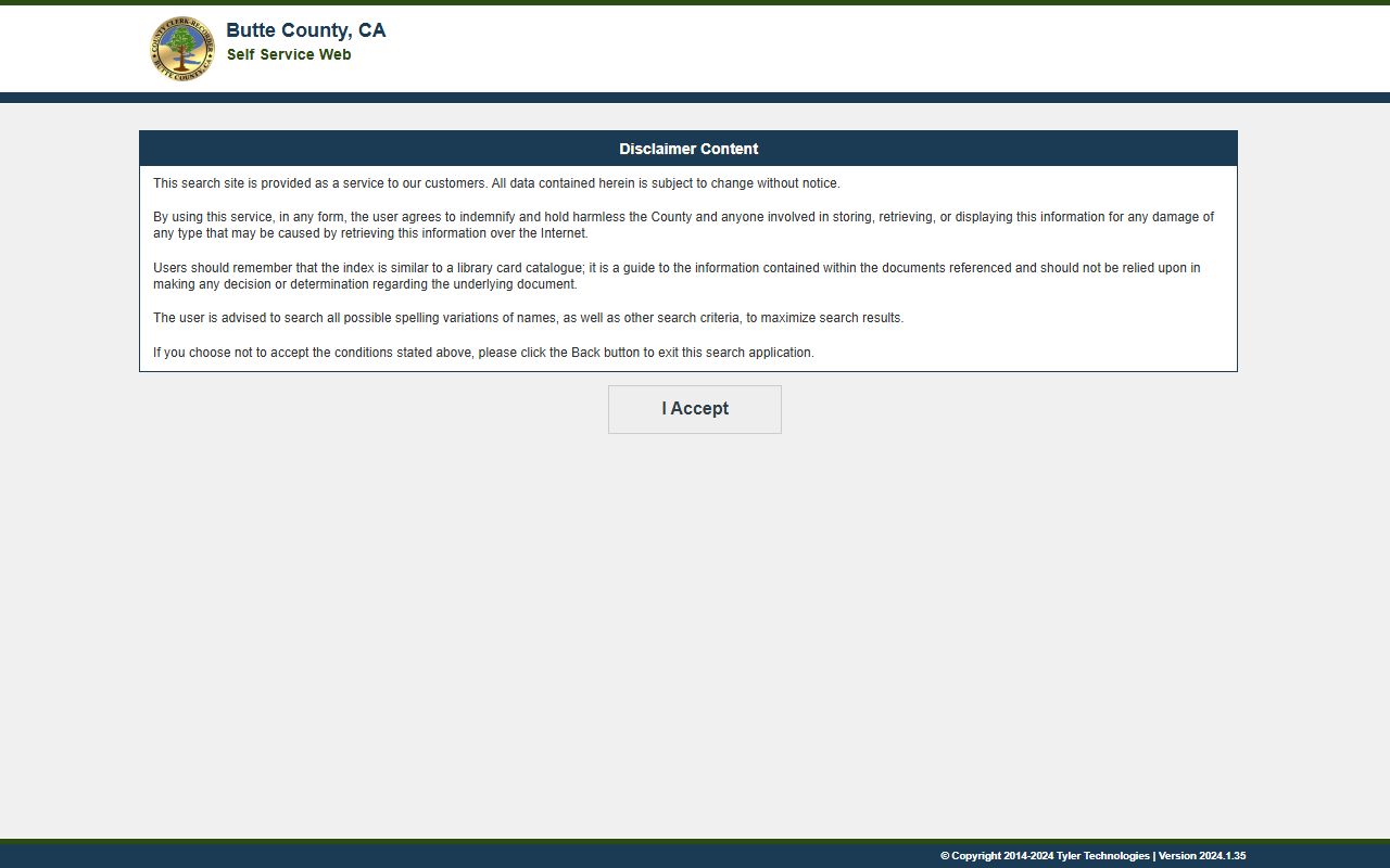 Butte County online ordering portal