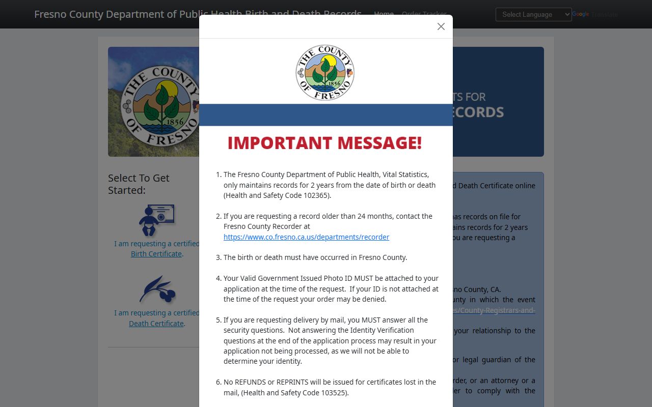 Fresno County Permitium portal